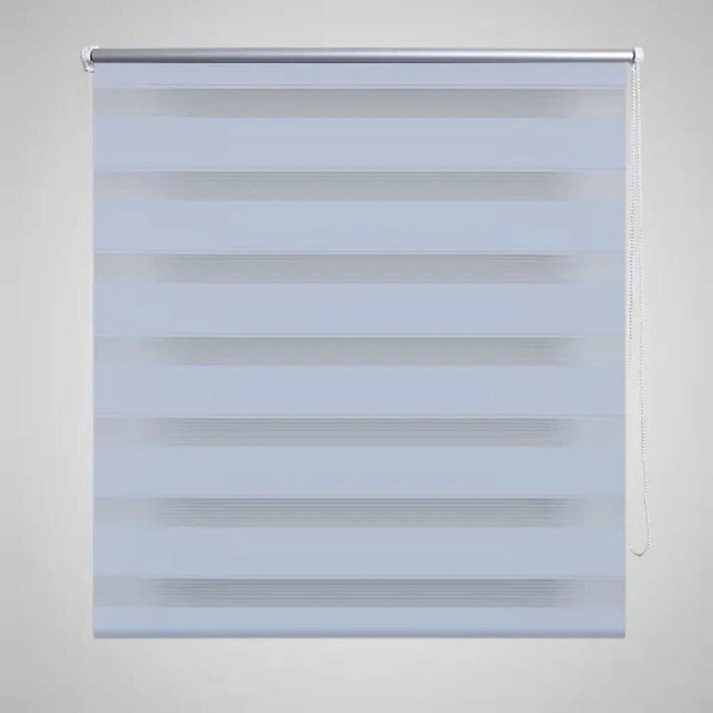 vidaXL Rullgardin randig vit 140 x 175 cm transparent