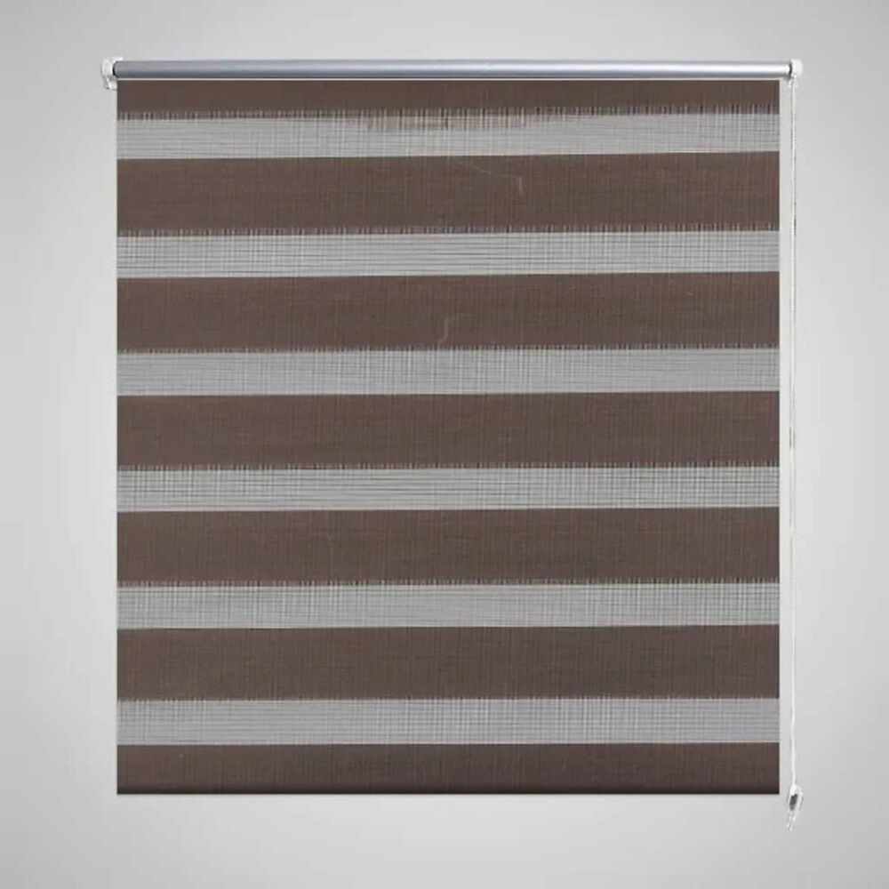 vidaXL Rullgardin randig brun 140 x 175 cm transparent