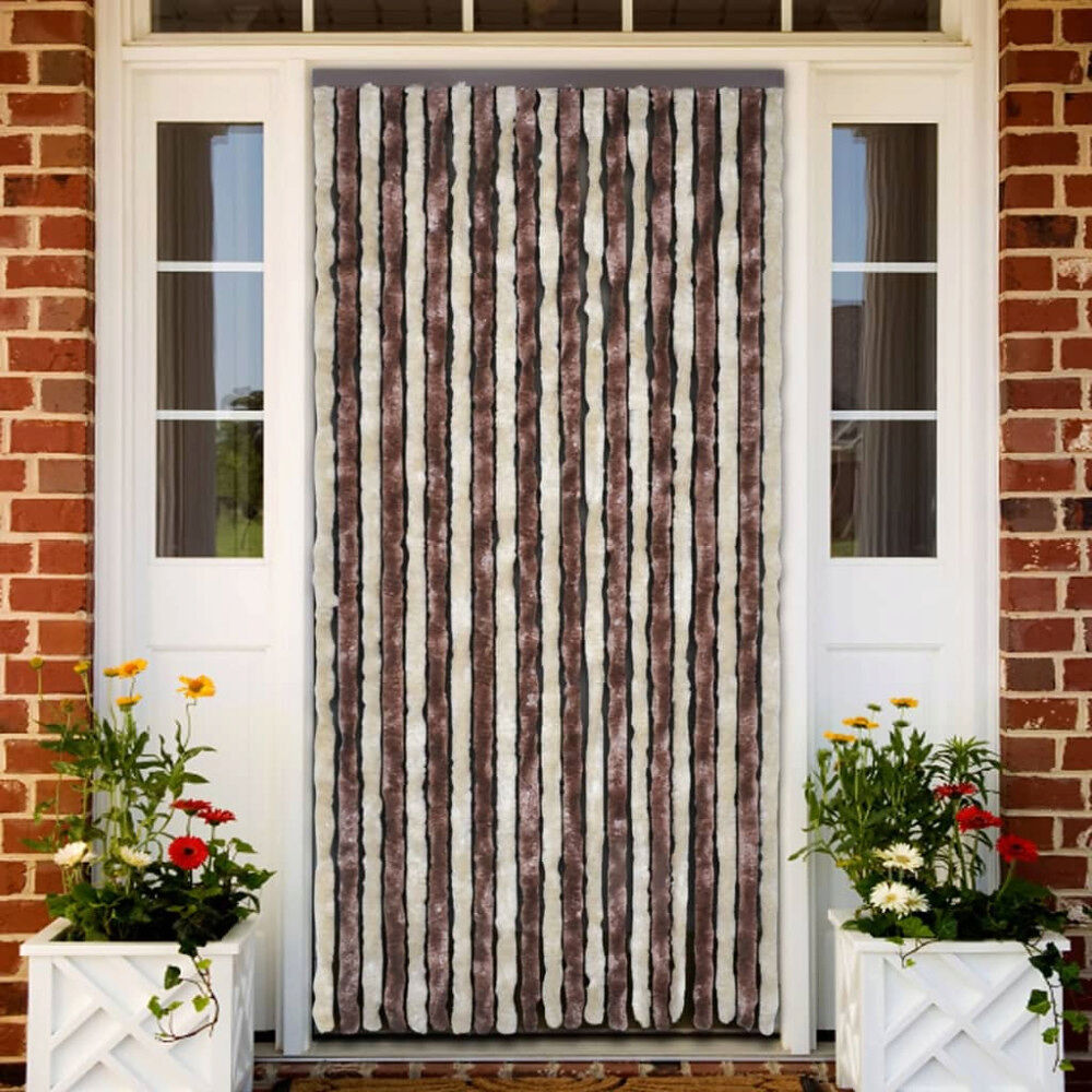 vidaXL Insektsdraperi beige och ljusbrun 90x220 cm chenille
