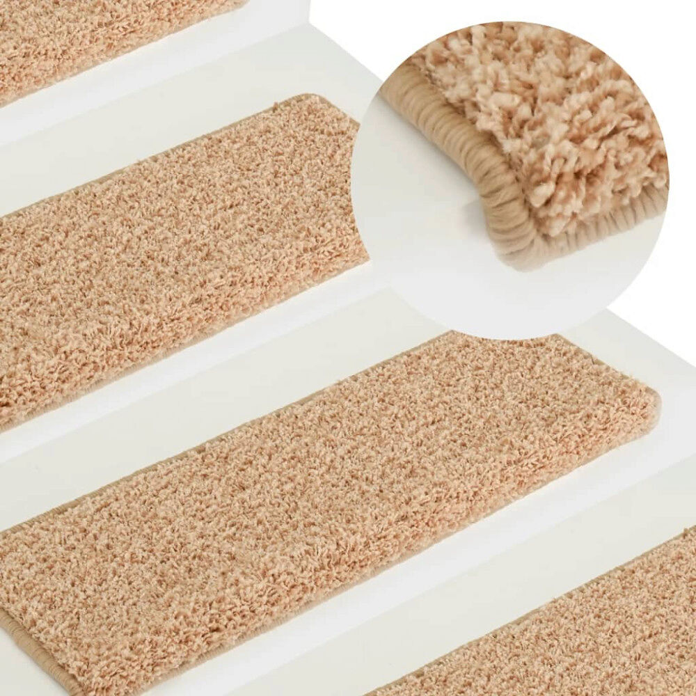 vidaXL Trappstegsmattor 15 st 65x21x4 cm guld