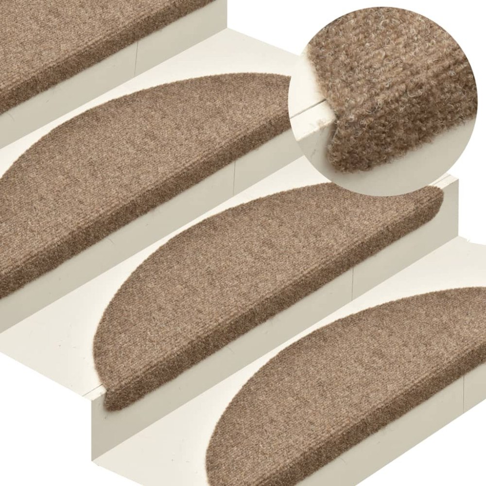 vidaXL Trappstegsmattor självhäftande 10 st gräddvit 65x21x4 cm brodyr