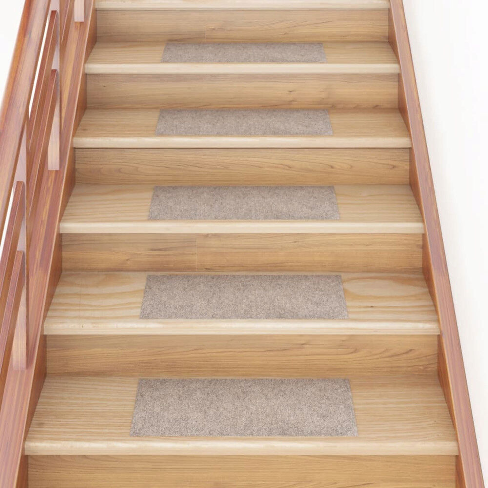 vidaXL Trappmattor självhäftande 15 st 60x25 cm beige rektangulära