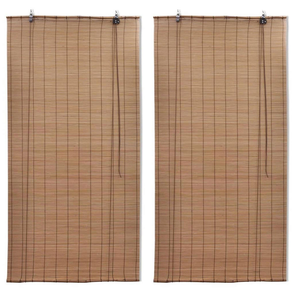 vidaXL Rullgardin bambu 2 st 120 x 220 cm brun