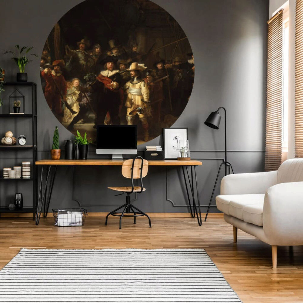 WallArt WallArt Tapet cirkelformad The Night Watch 190 cm