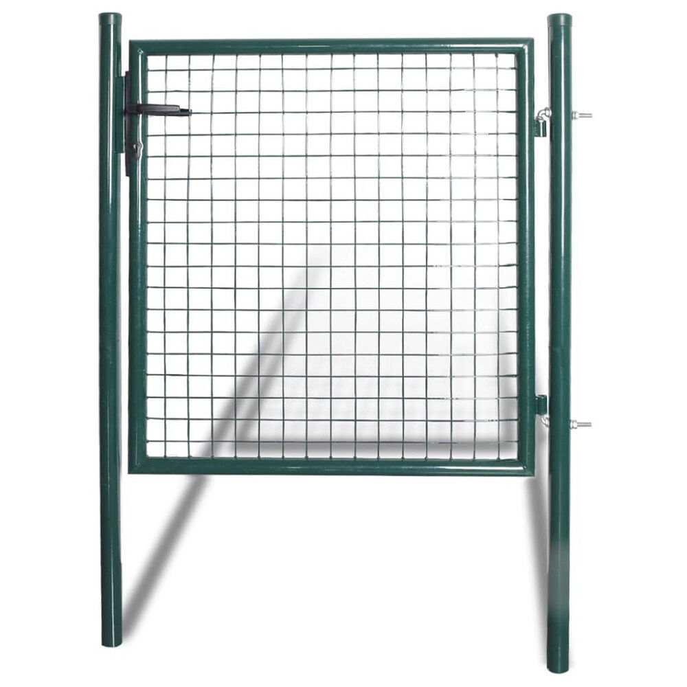 vidaXL Enkeldörrsgrind 100x100 cm pulverlackerad stål