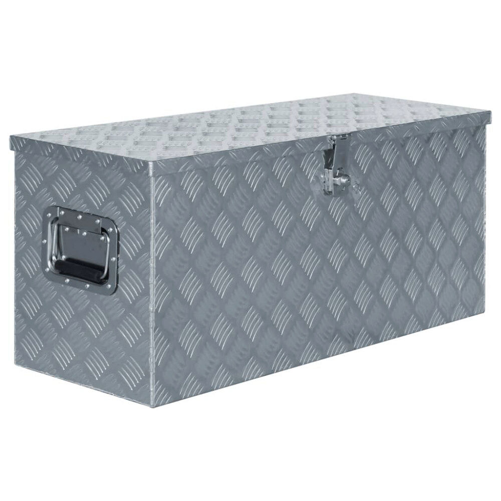 vidaXL Förvaringslåda aluminium 90,5x35x40 cm silver
