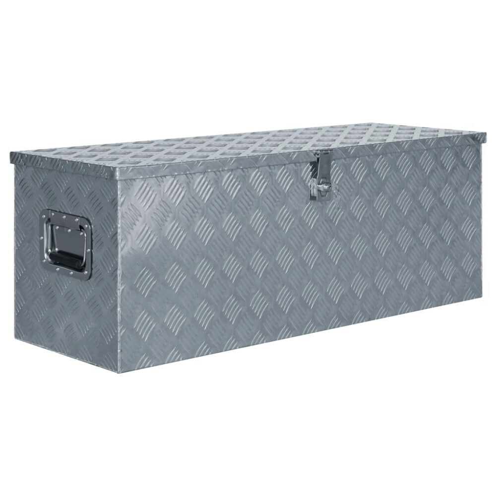 vidaXL Förvaringslåda aluminium 110,5x38,5x40 cm silver