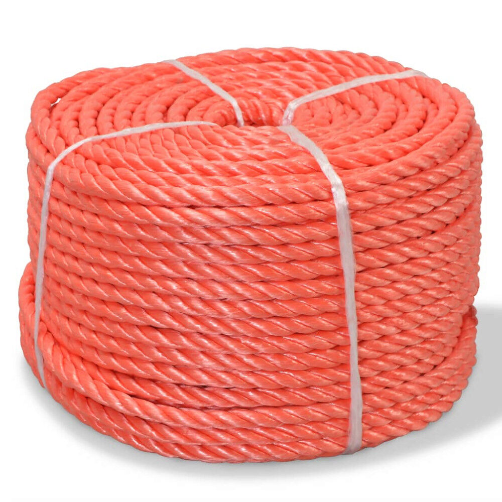 vidaXL Tvinnat rep i polypropylen 12 mm 100 m orange