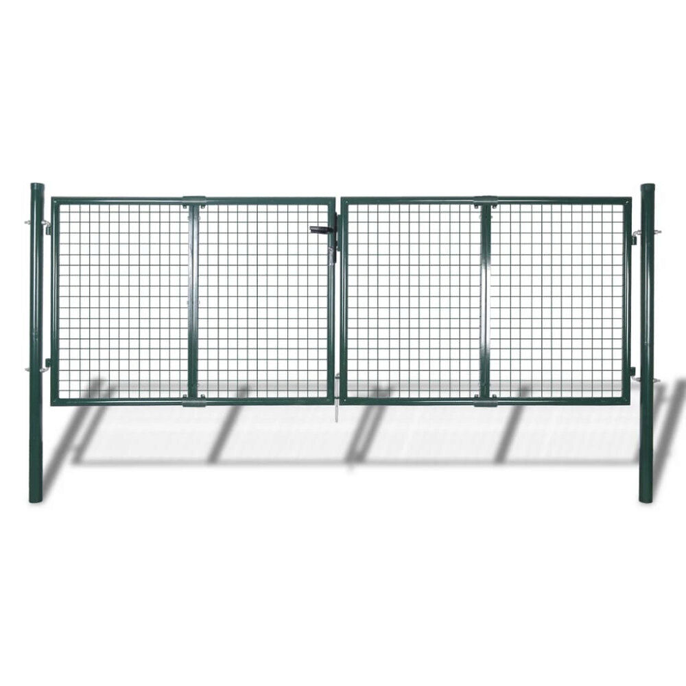 vidaXL Staketgrind stål 300x125 cm grön