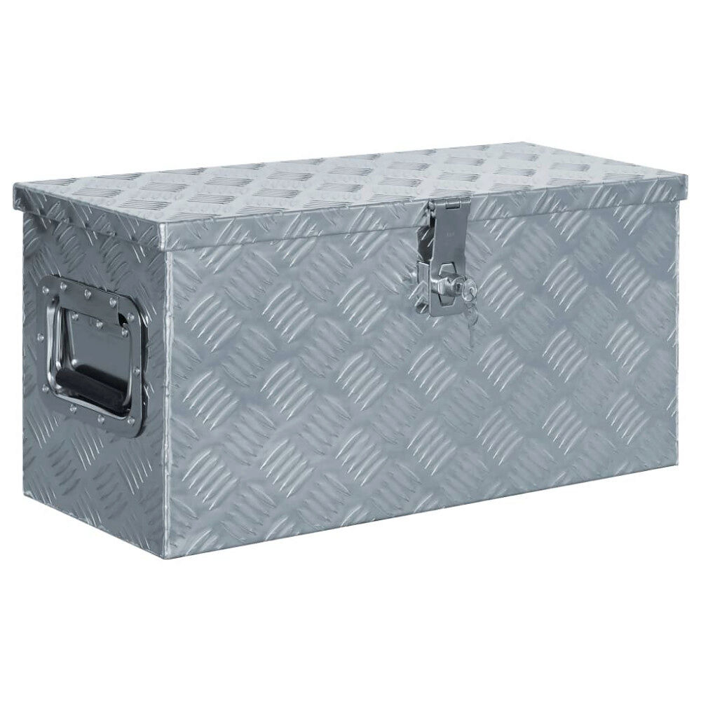 vidaXL Förvaringslåda aluminium 61,5x26,5x30 cm silver