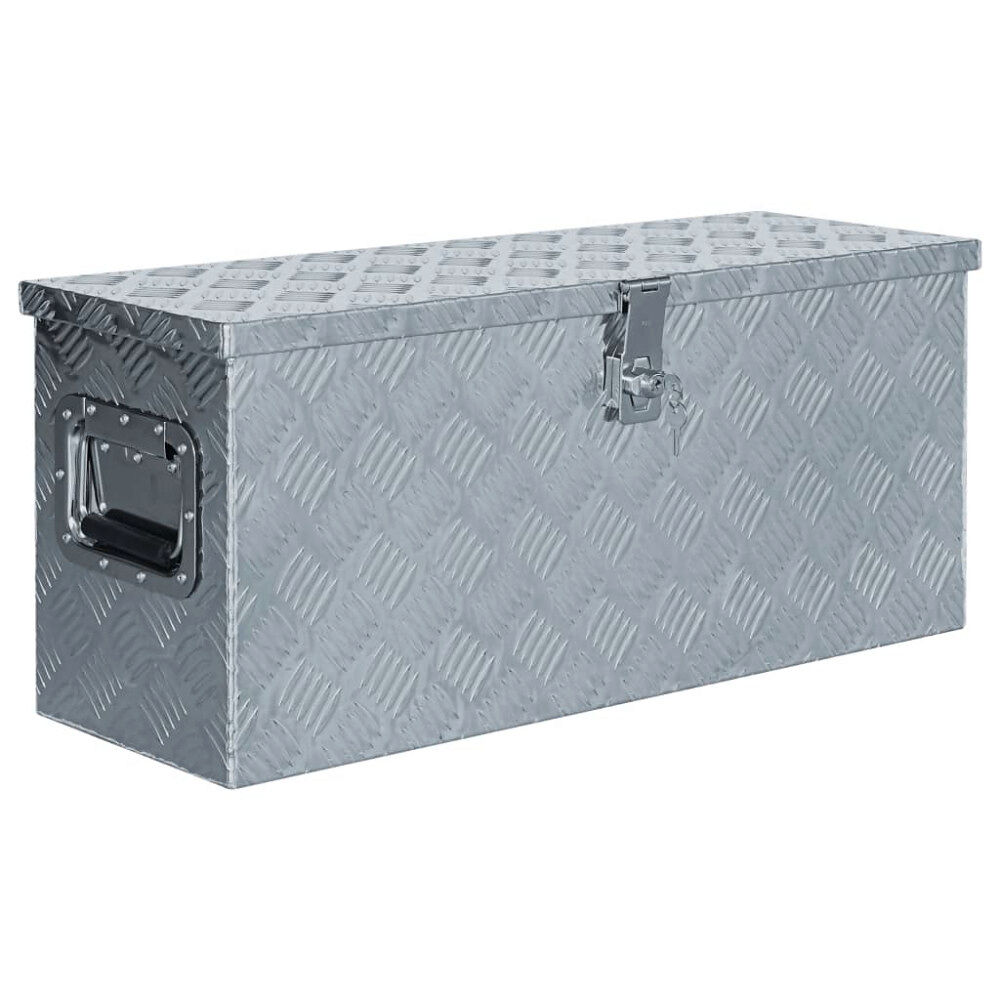 vidaXL Förvaringslåda aluminium 76,5x26,5x33 cm silver