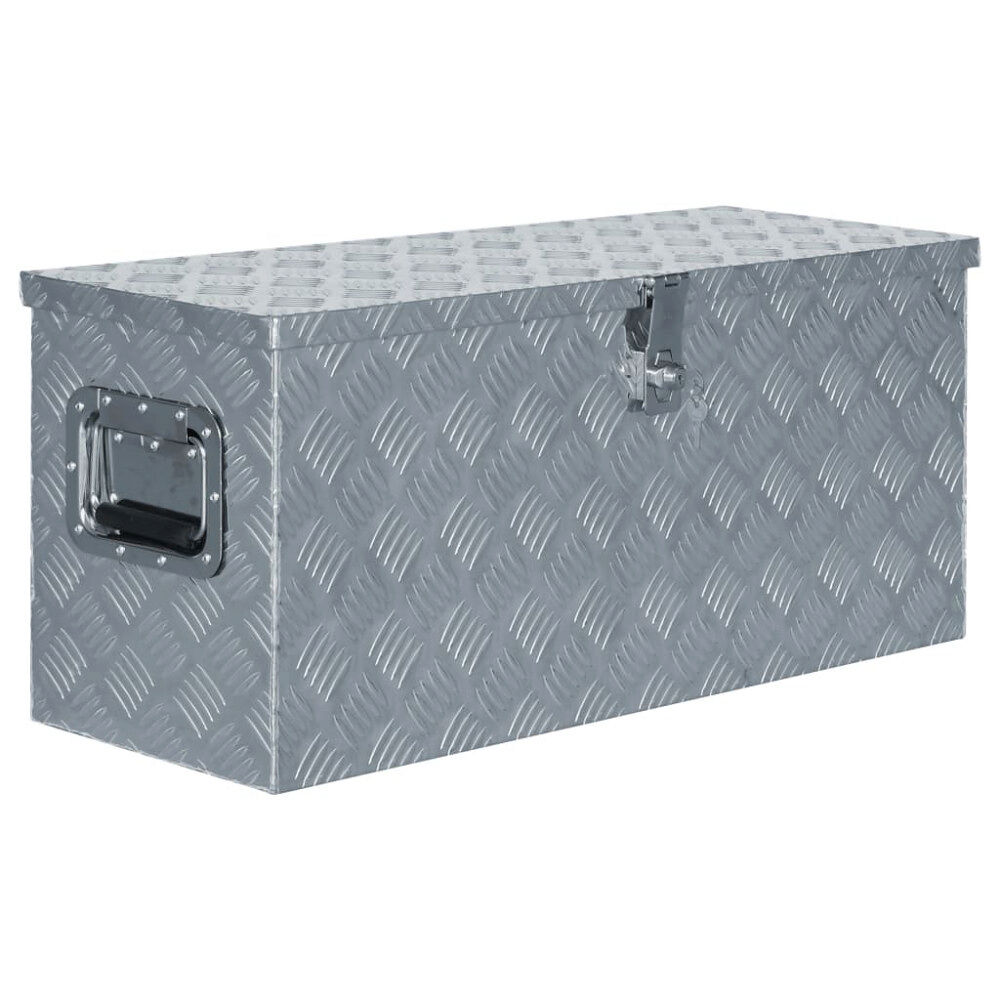 vidaXL Förvaringslåda aluminium 80x30x35 cm silver