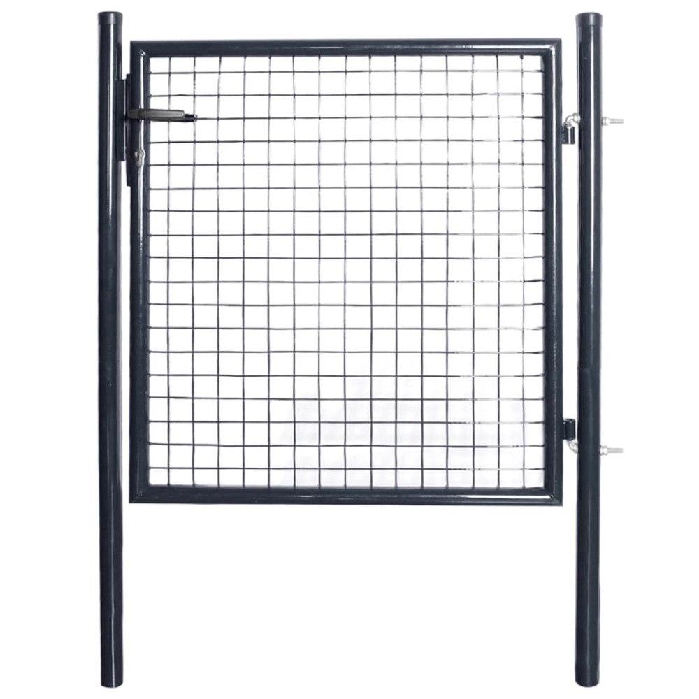vidaXL Trädgårdsgrind i nät galvaniserat stål 100x100 cm grå