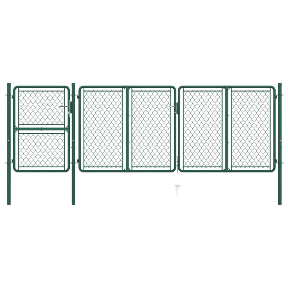 vidaXL Trädgårdsgrind stål 400x125 cm grön