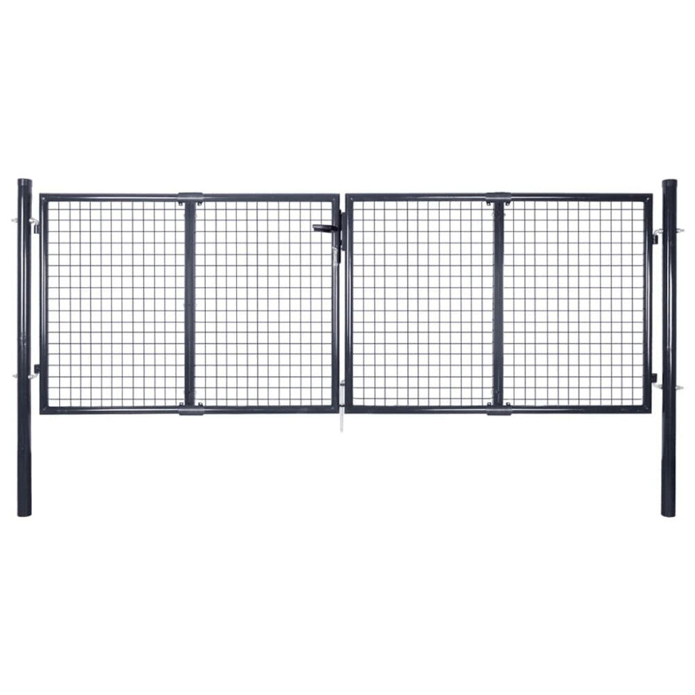 vidaXL Trädgårdsgrind i nät galvaniserat stål 300x100 cm grå