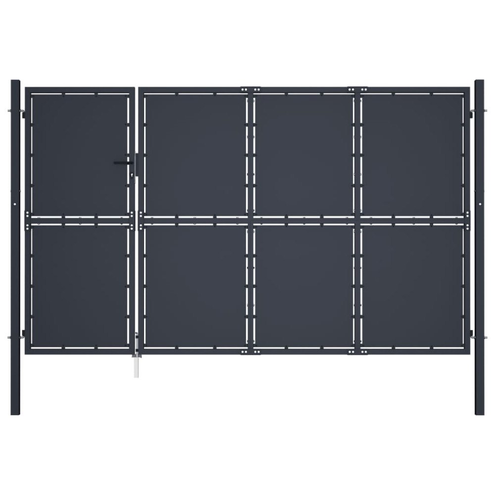 vidaXL Trädgårdsgrind stål 350x200 cm antracit
