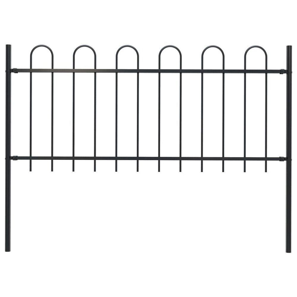 vidaXL Trädgårdsstaket BOXTEL med båge i stål 170x100 cm svart