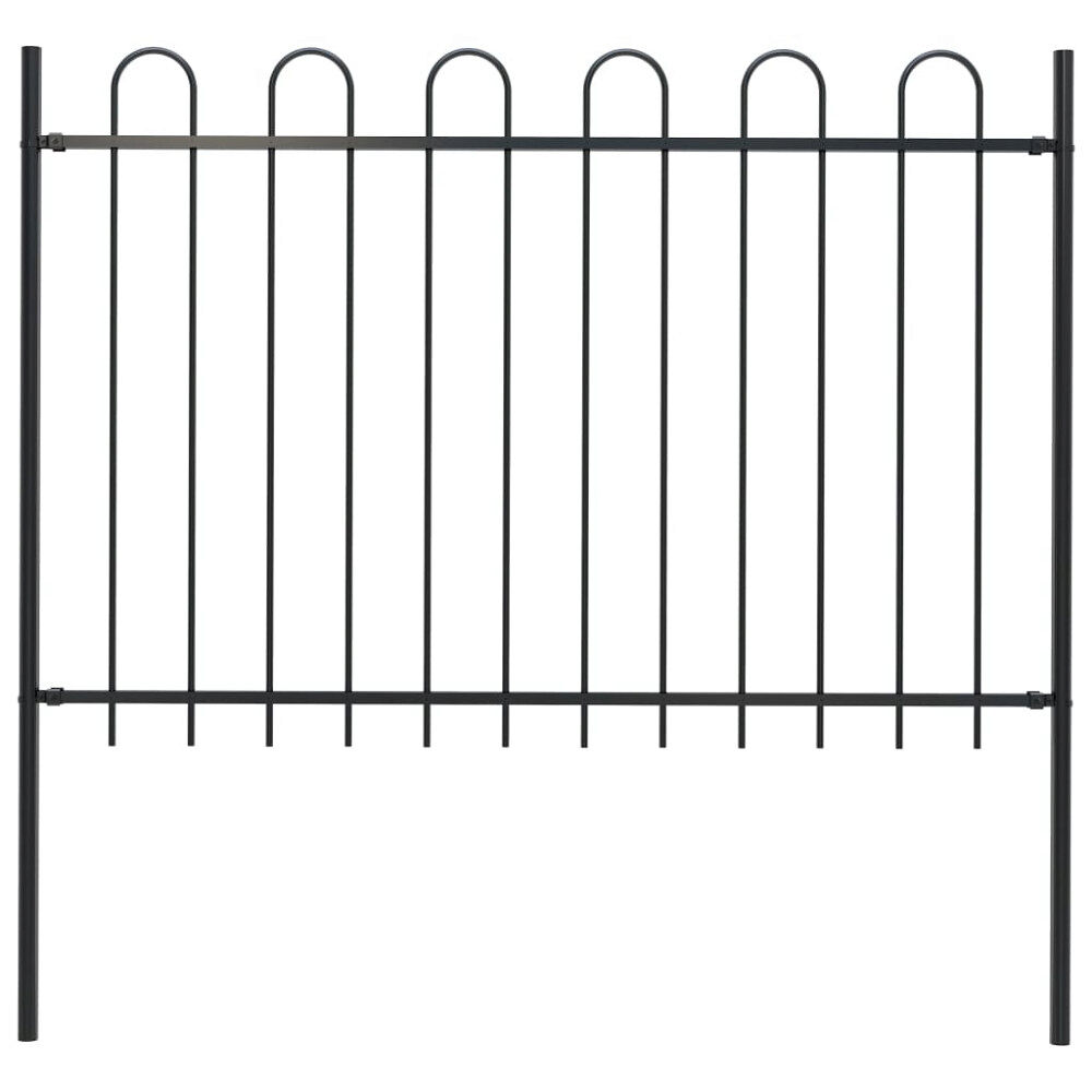 vidaXL Trädgårdsstaket BOXTEL med båge i stål 170x120 cm svart