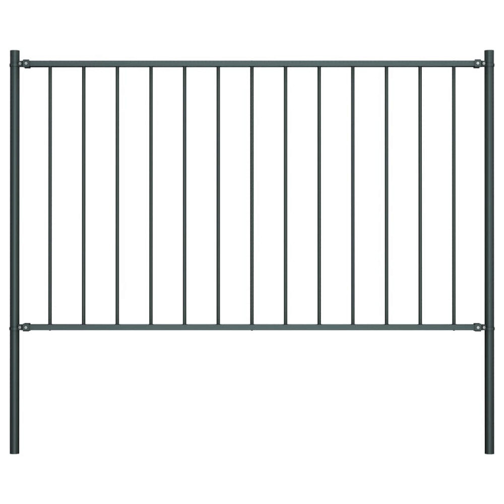 vidaXL Staketpanel Woerden med stolpar stål 1,7x1,25 m antracit