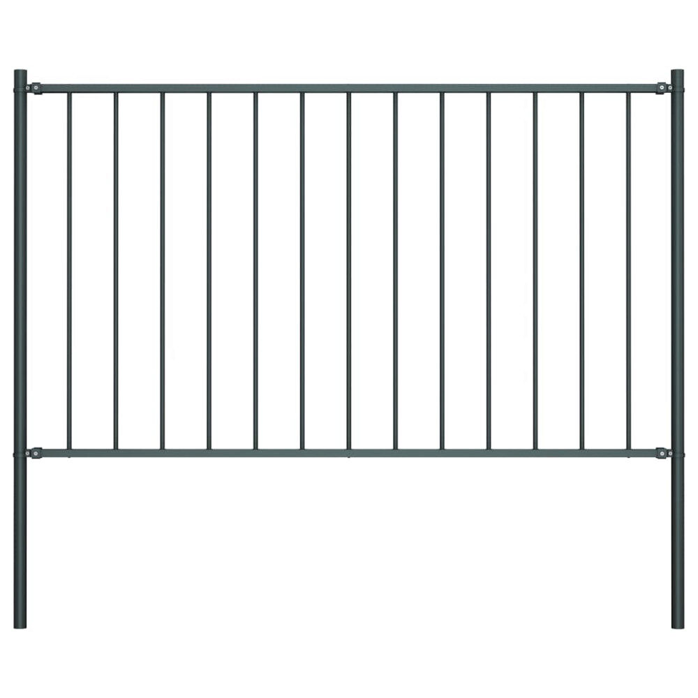 vidaXL Staketpanel Woerden med stolpar stål 1,7x0,75 m antracit