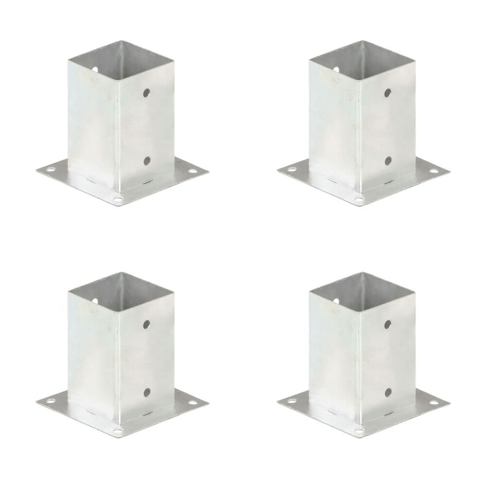vidaXL Stolpfot 4 st galvaniserad metall 91 mm