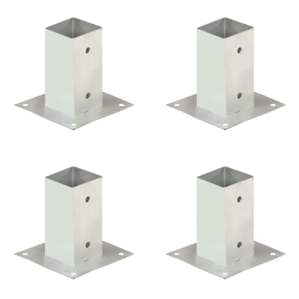 vidaXL Stolpfot 4 st galvaniserad metall 71 mm