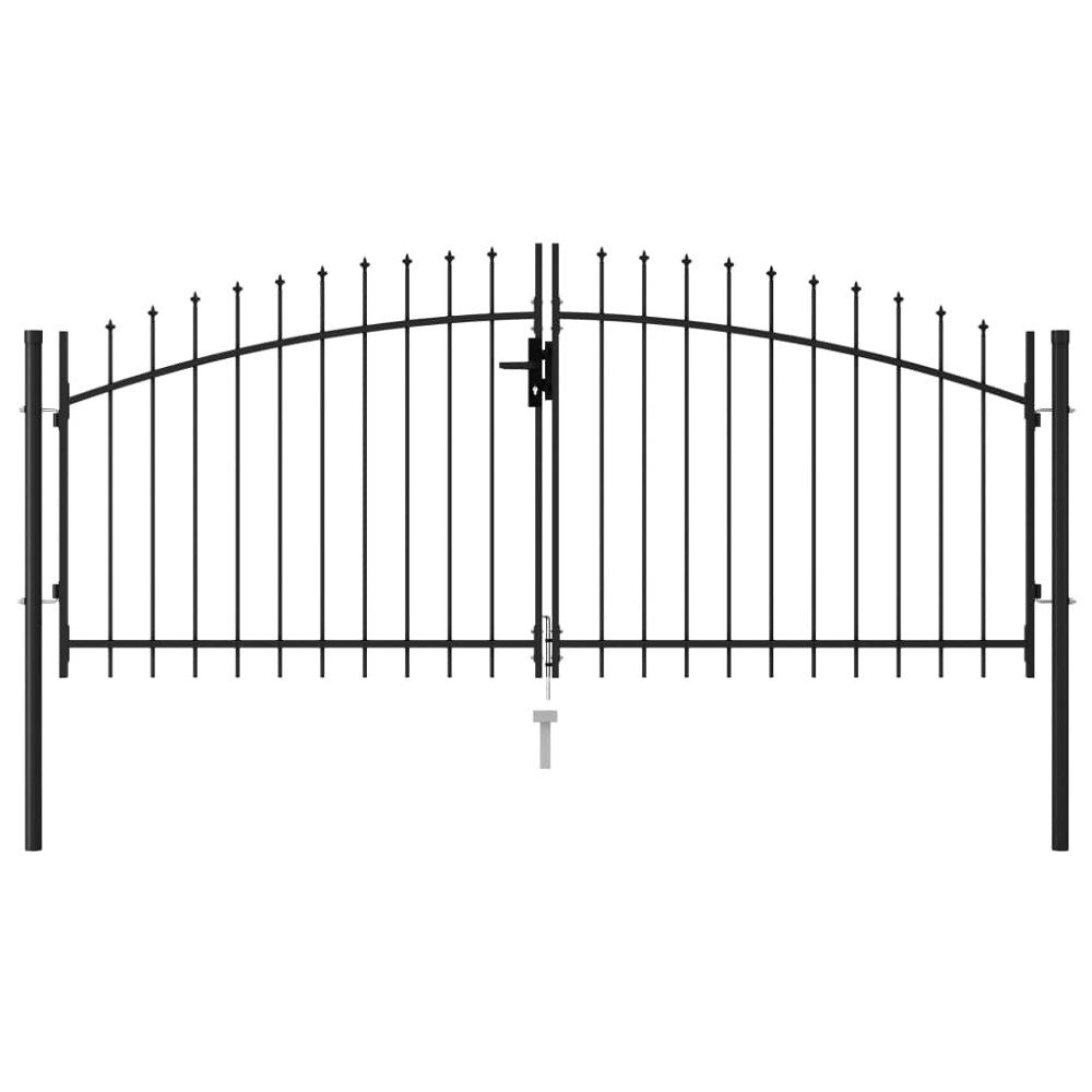 vidaXL Staketgrind Woerden dubbeldörr med spik 299,5x174,5 cm