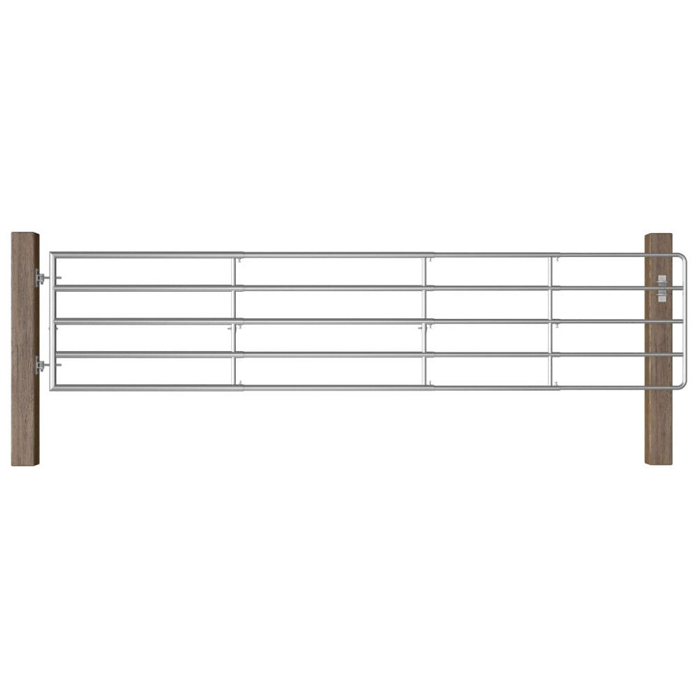 vidaXL Gårdsgrind 5 stänger stål (150-400)x90 cm silver
