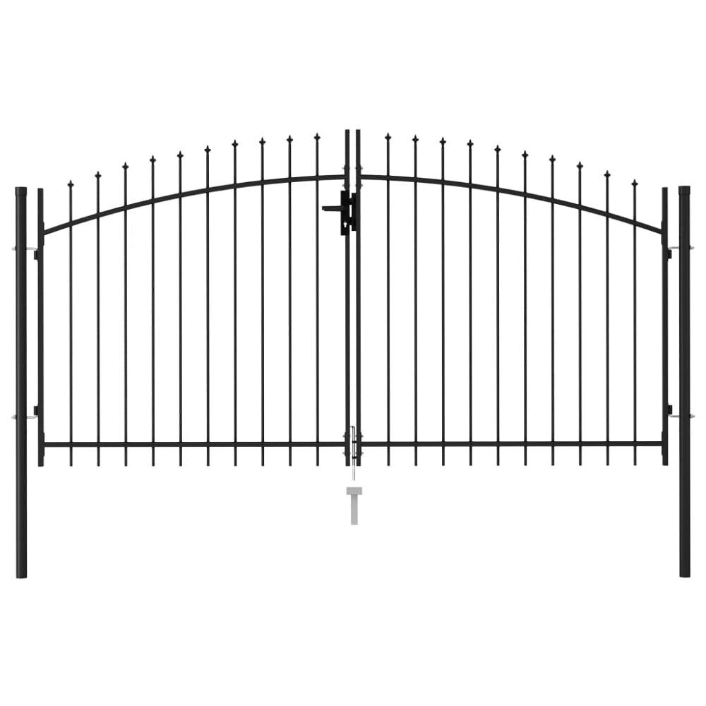 vidaXL Staketgrind Woerden dubbeldörr med spik 299,5x199,5 cm