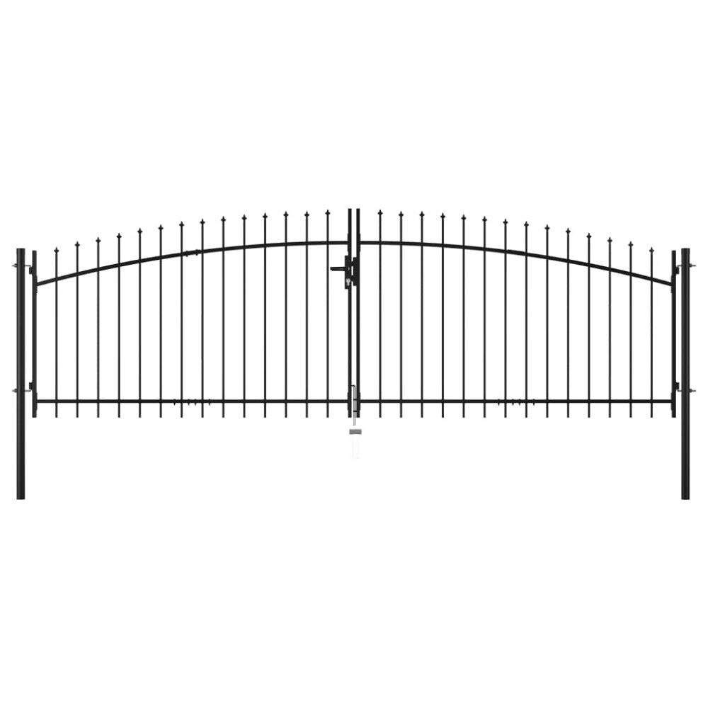 vidaXL Dubbeldörrsgrind Woerden med spjutspets 400x174,5 cm