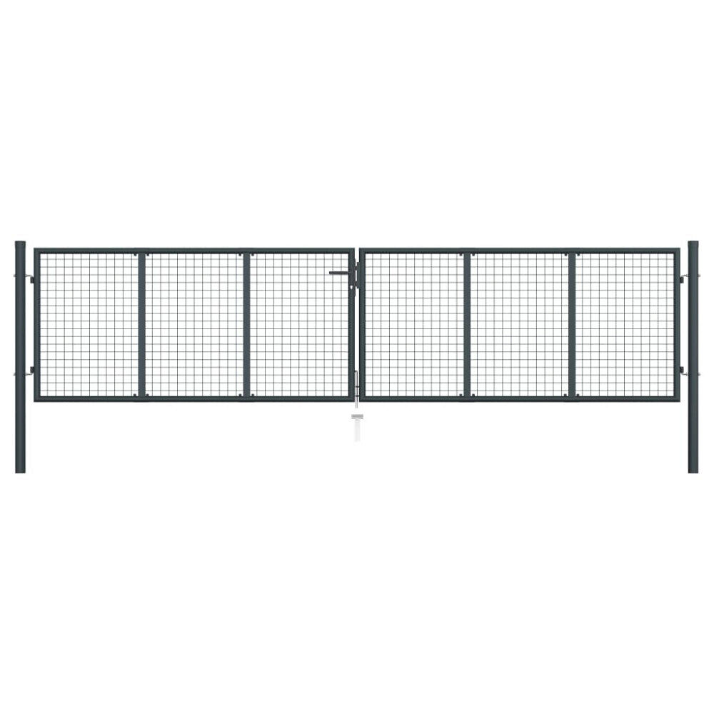 vidaXL Trädgårdsgrind i nät galvaniserat stål 400x100 cm grå