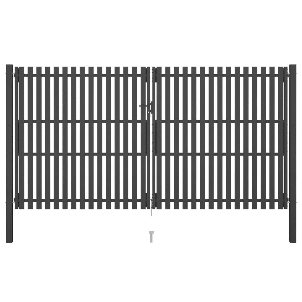 vidaXL Trädgårdsgrind stål 400x200 cm antracit