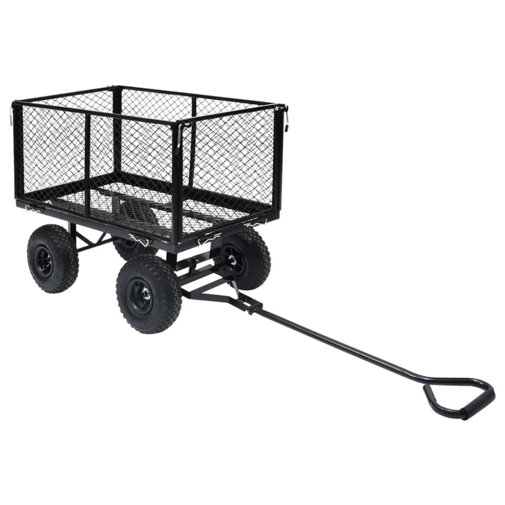 vidaXL Trädgårdsvagn svart 350 kg