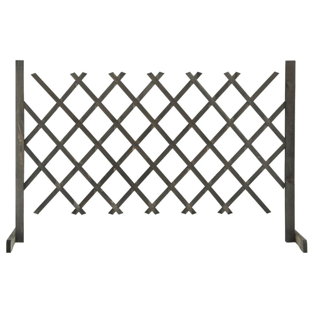 vidaXL Spaljéstaket grå 120x90 cm massivt granträ