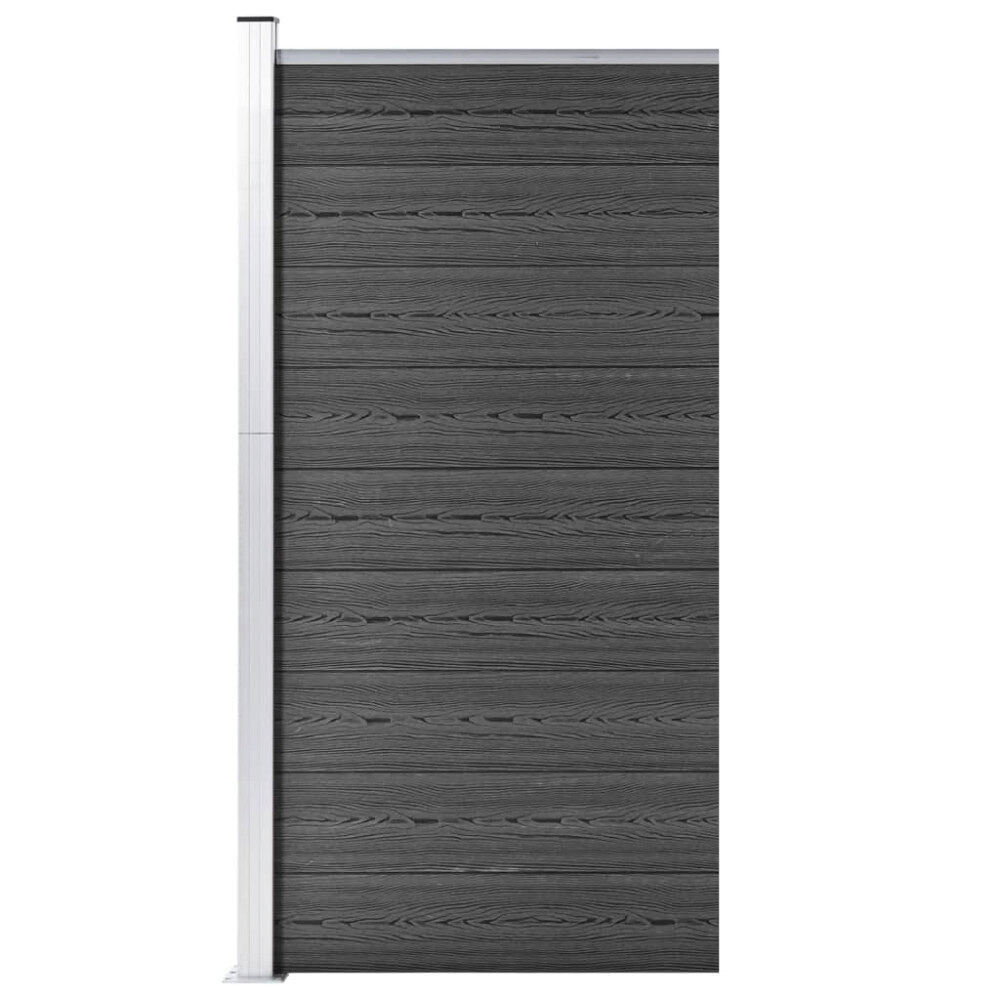 vidaXL Staketpanel WPC 95x186 cm svart