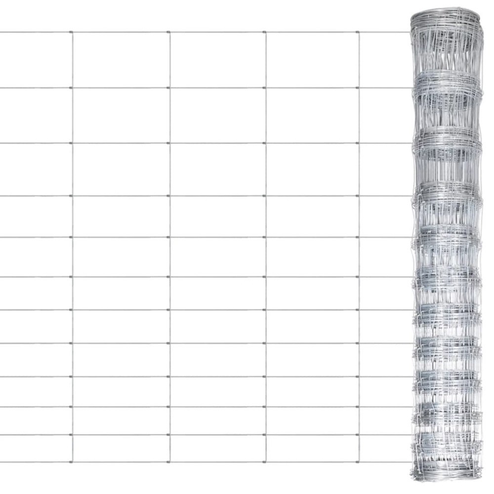 vidaXL Fårstängsel galvaniserat stål 50 m 150 cm silver