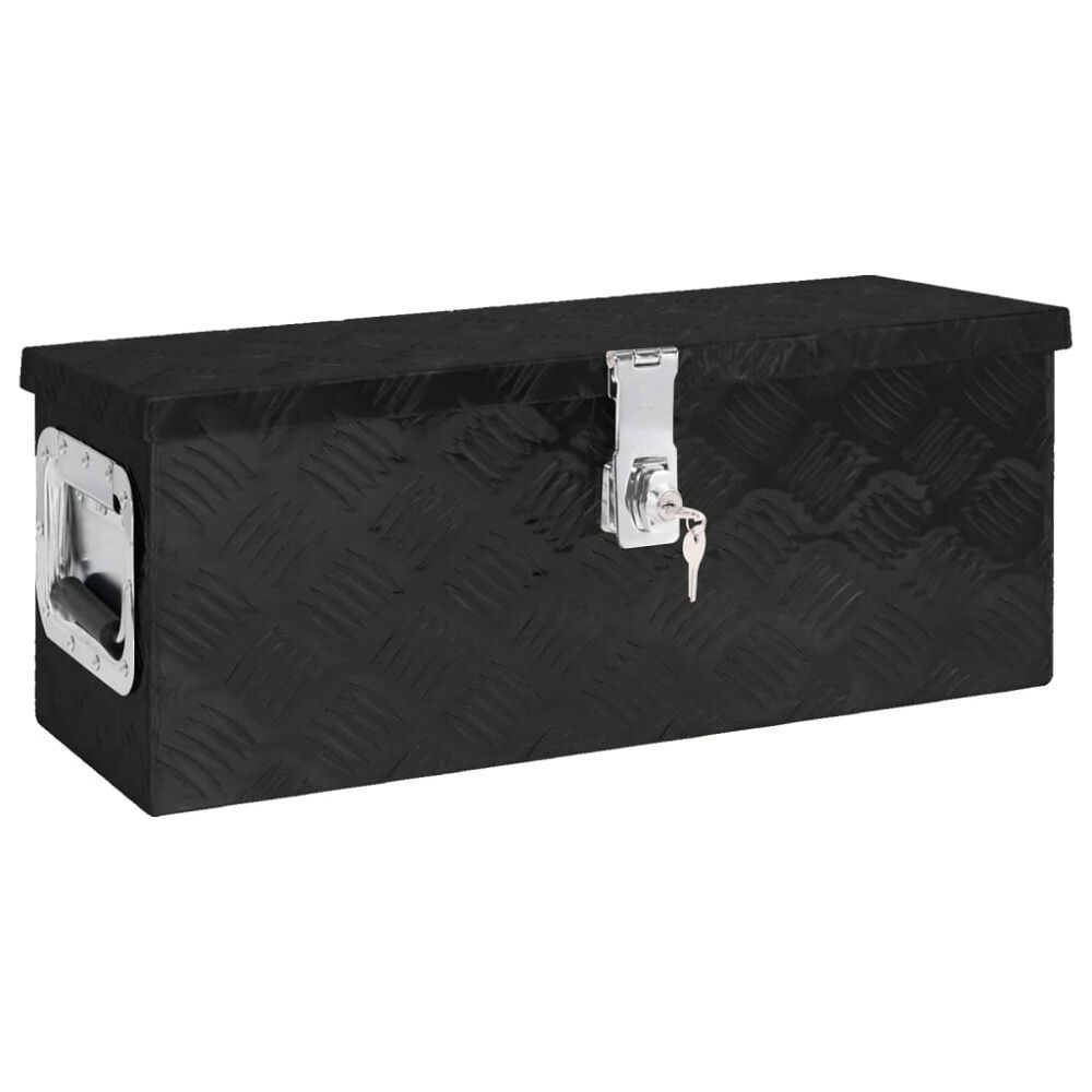 vidaXL Förvaringslåda svart 60x23,5x23 cm aluminium