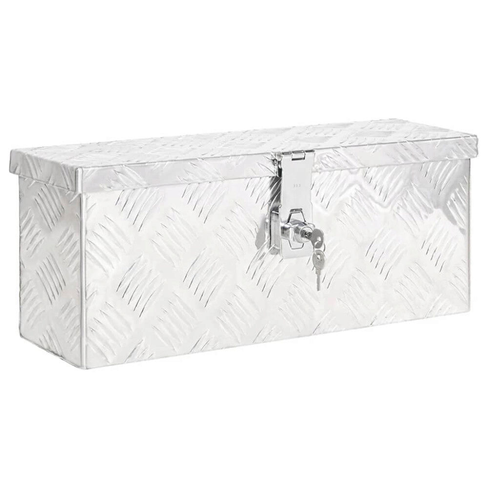 vidaXL Förvaringslåda silver 50x15x20,5 cm aluminium