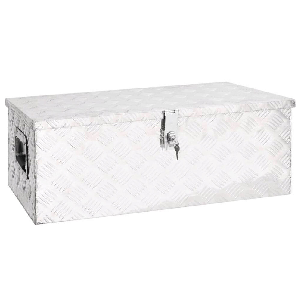 vidaXL Förvaringslåda silver 80x39x30 cm aluminium
