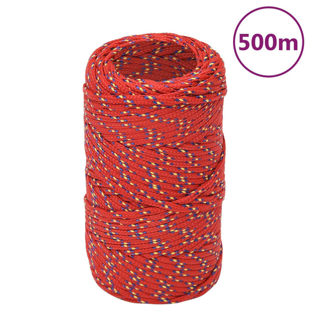 vidaXL Båtlina röd 2 mm 500 m polypropen