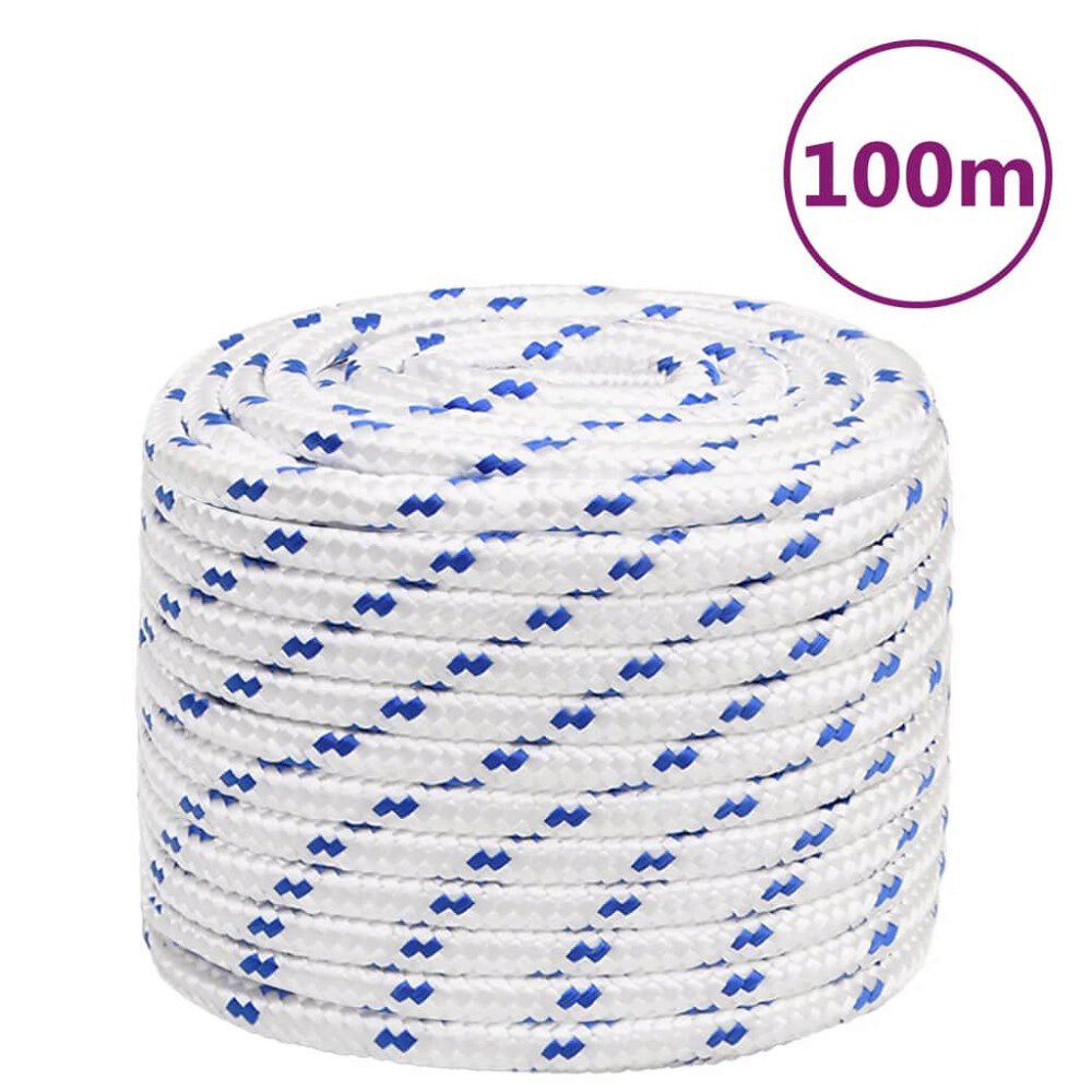 vidaXL Båtlina vit 16 mm 100 m polypropylen