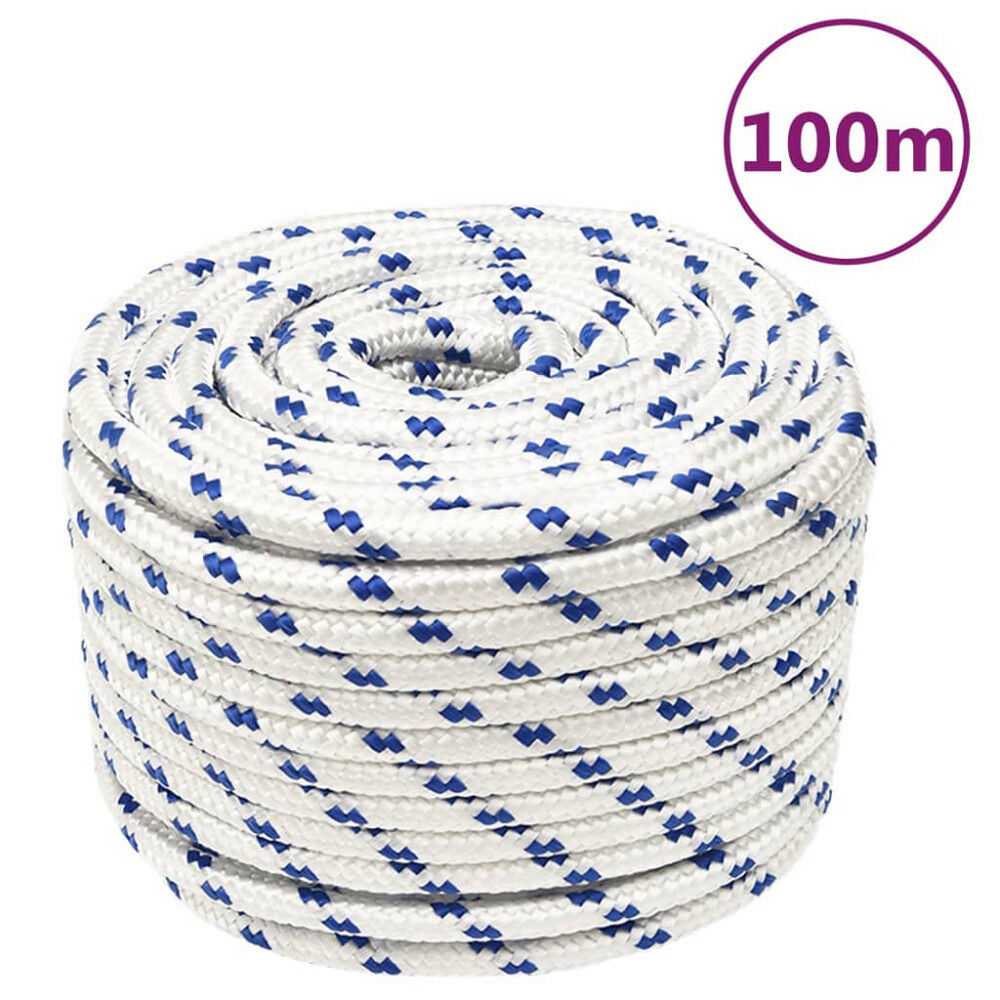vidaXL Båtlina vit 14 mm 100 m polypropylen
