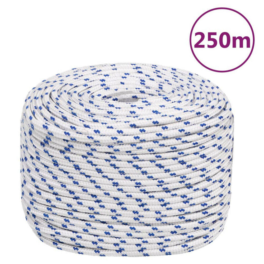 vidaXL Båtlina vit 6 mm 250 m polypropylen