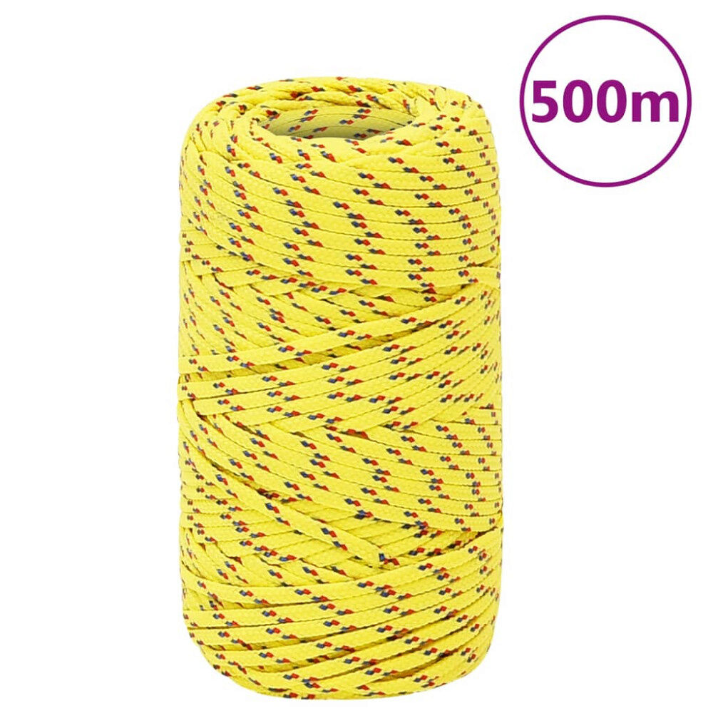 vidaXL Båtlina gul 2 mm 500 m polypropen