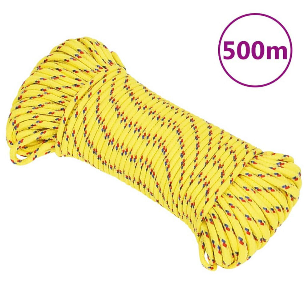 vidaXL Båtlina gul 4 mm 500 m polypropen