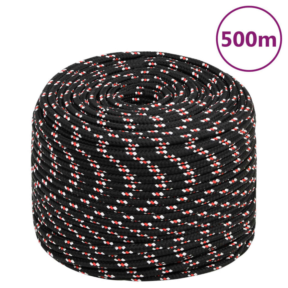 vidaXL Båtlina svart 10 mm 500 m polypropen