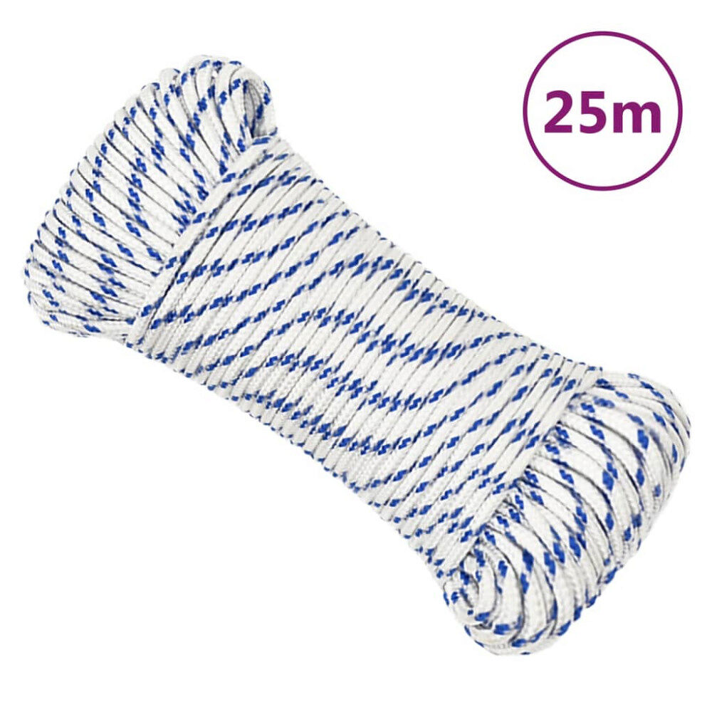 vidaXL Båtlina vit 4 mm 25 m polypropylen