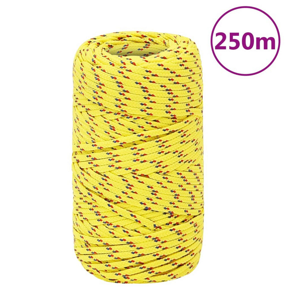 vidaXL Båtlina gul 2 mm 250 m polypropen