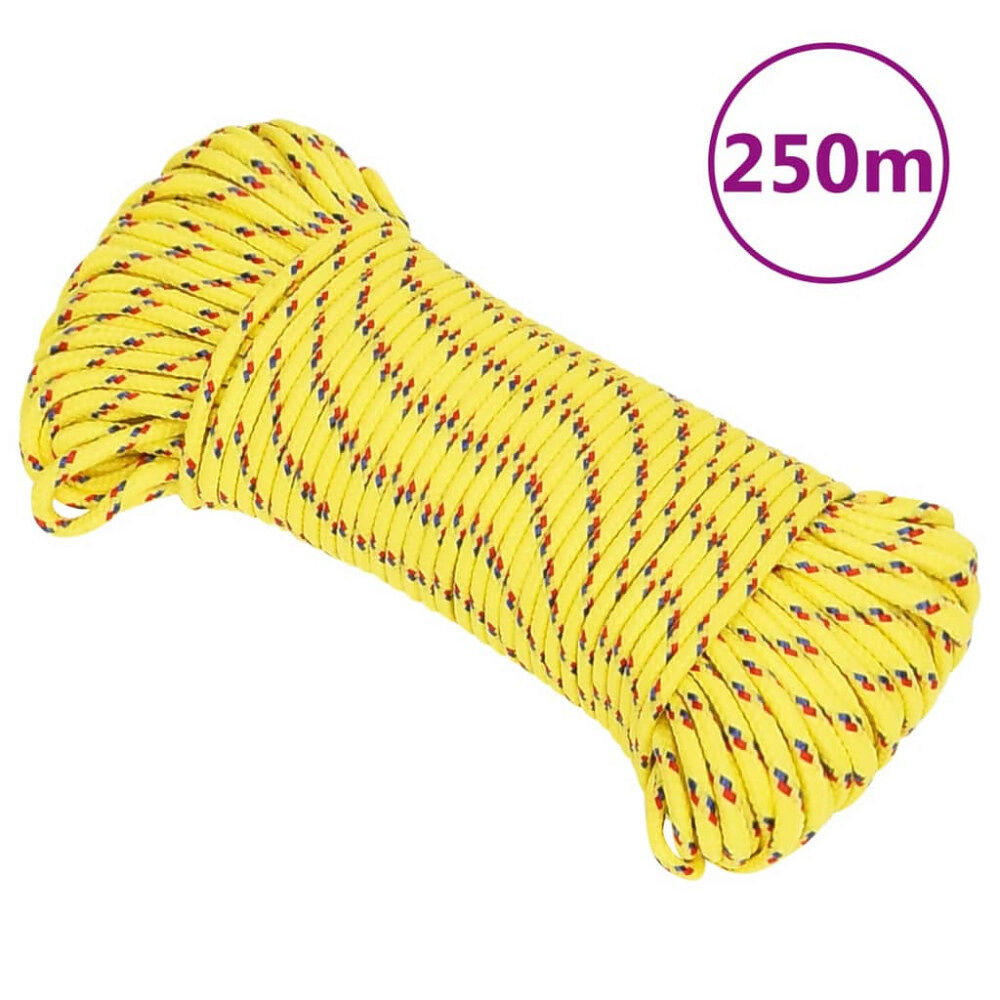 vidaXL Båtlina gul 4 mm 250 m polypropen