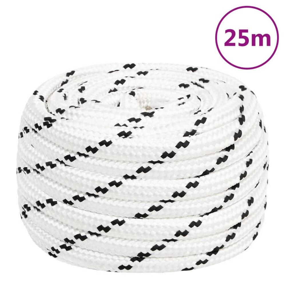 vidaXL Rep vit 20 mm 25 m polyester